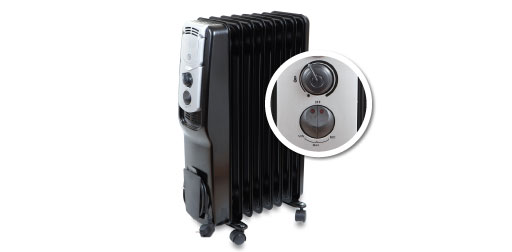 Radiador a óleo, 2000 Watts desde 30 euros.